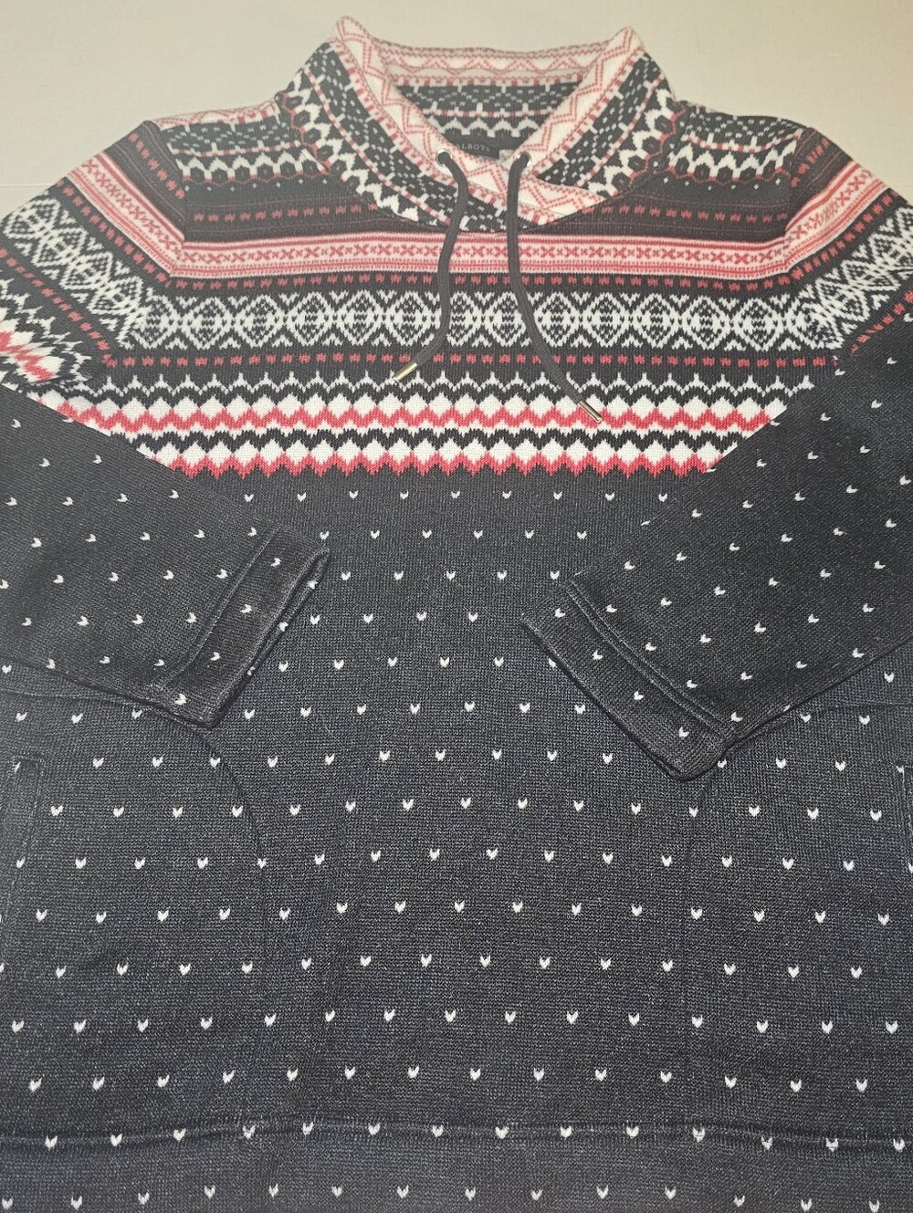 Talbots Womens Fair Isle Size Large Knit Pullover Sweater with Pockets